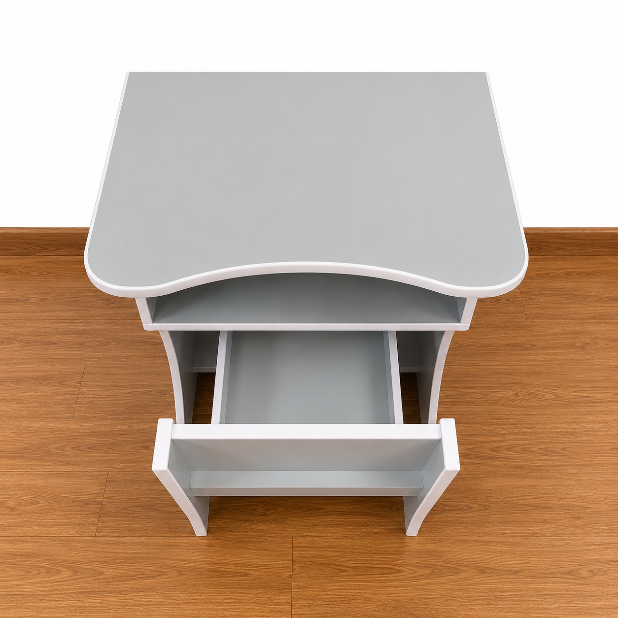 Modern Study Table with Curved Design